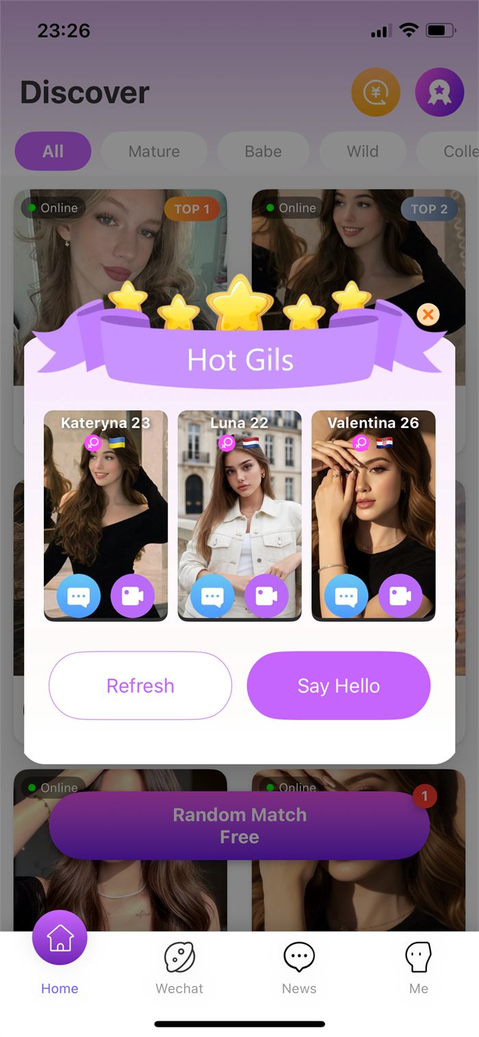 Discover screen in lemon